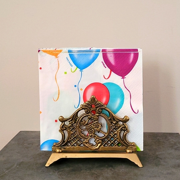 VTG Brass Letter  holder, Napkin Holder, Stationary Organizer - Picture 4 of 4